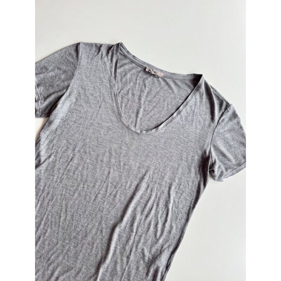 HELMUT HELMUT LANG Grey Modal Jersey Scoop Neck Scoop Hem T-Shirt, Size S - Picture 6 of 11